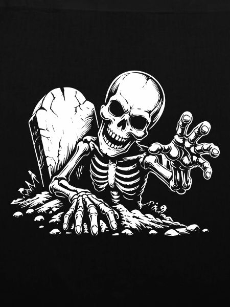 Halloween Skelett Grabstein