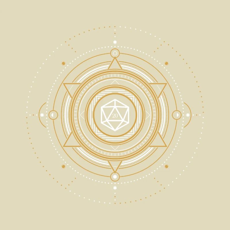 Geometric Polyhedral D20 Dice Magic Circle