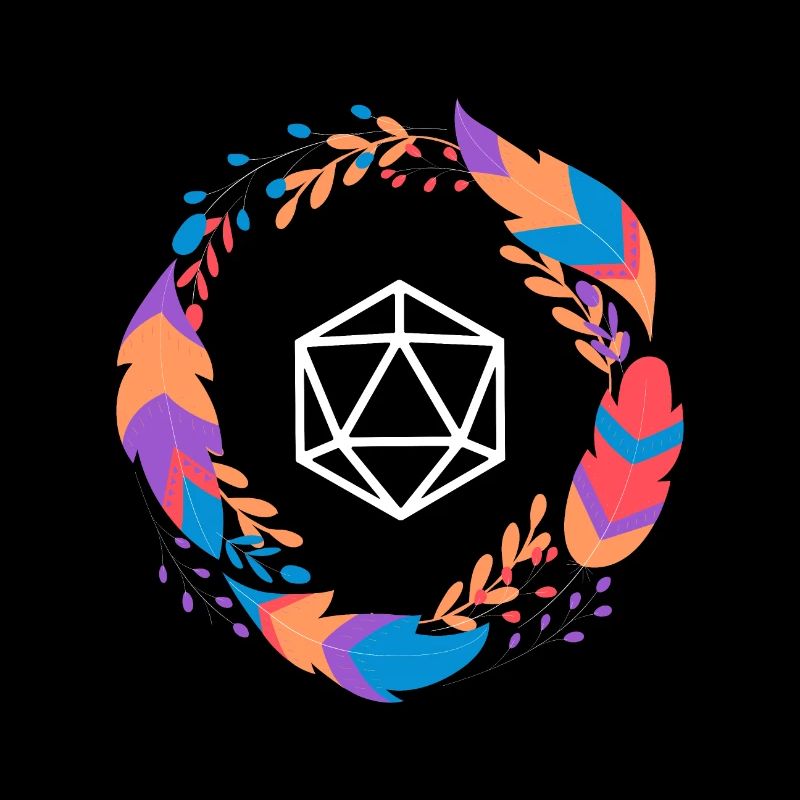 Colorful Boho D20 Dice Tabletop RPG