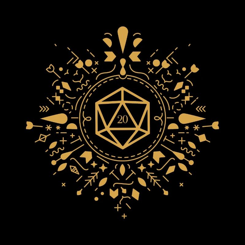 Polyhedral D20 Dice Monogram Tabletop RPG