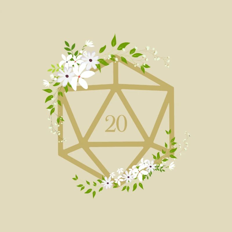 Dés polyédriques floraux D20 du druide