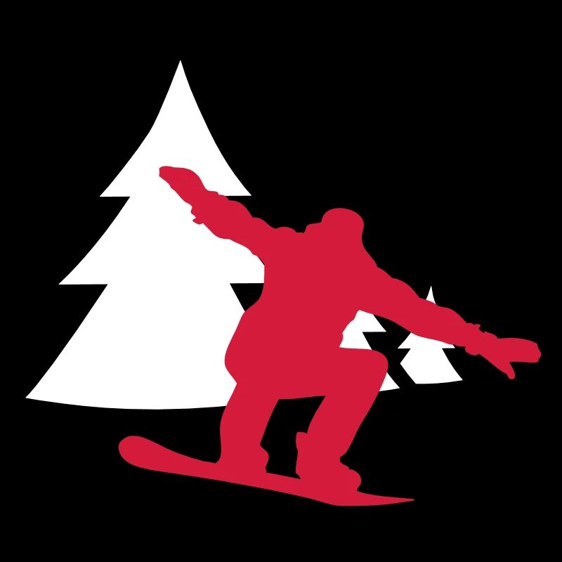snowboarder trees