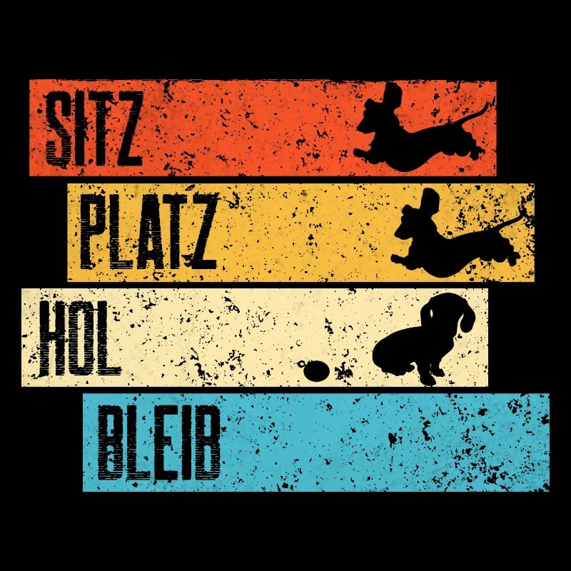 Retro Dackel Dachshund Teckel Witz