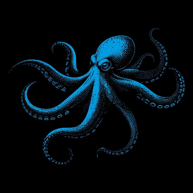 Oktopus in Monochrom