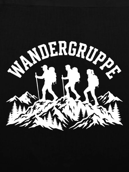 Wandergruppe Schriftzug mit Grafik
