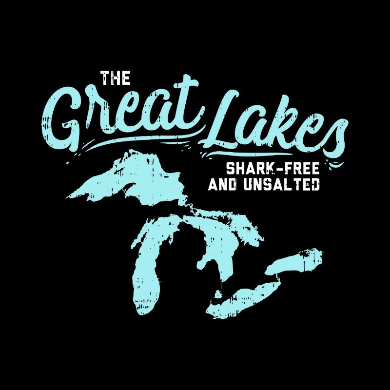 Grand lac eau douce USA Canada cadeau de silhouette