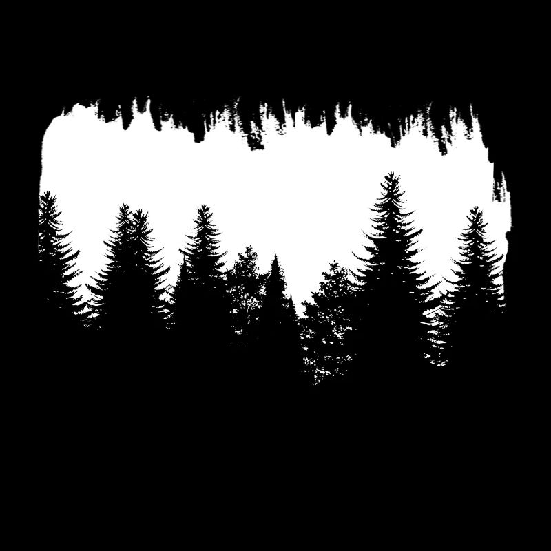 Pine forest silhouette trees nature