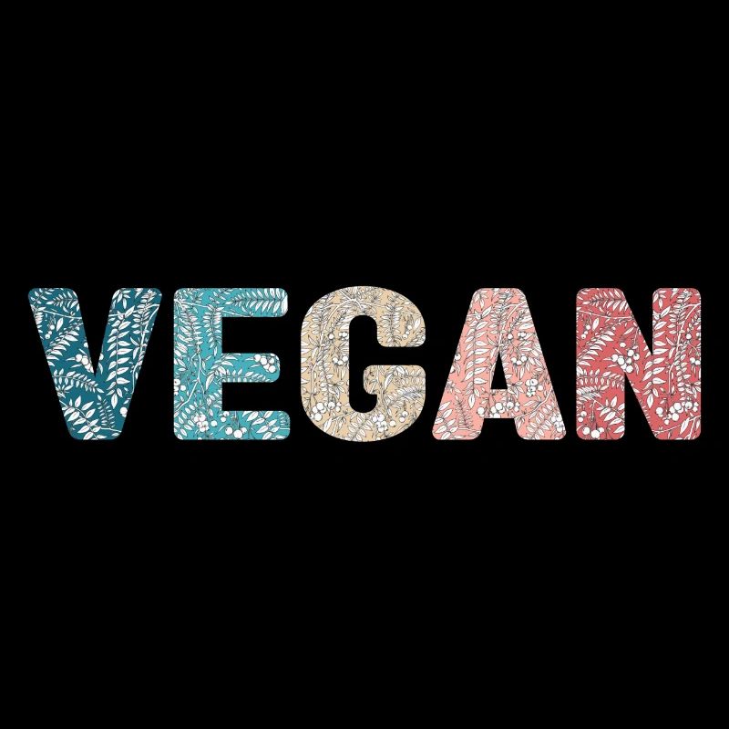 Vegan - botanisches Muster - Urlaubsfarbe