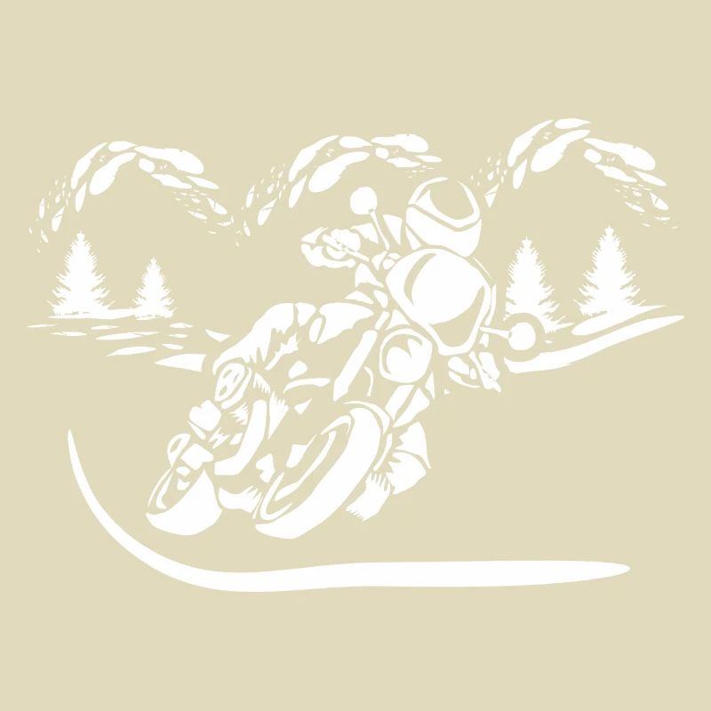 Motorrad Waldsilhouette