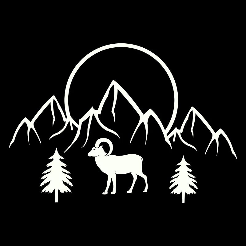 Alpine Mondlandschaft mit Steinbock