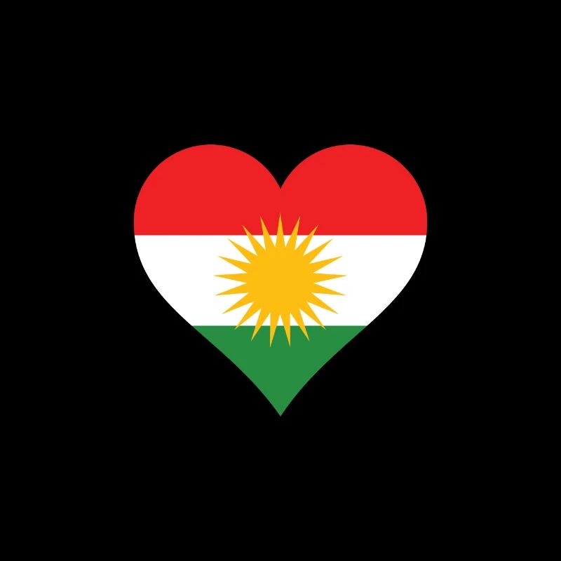Kurdistan kurde drapeau drapeau coeur