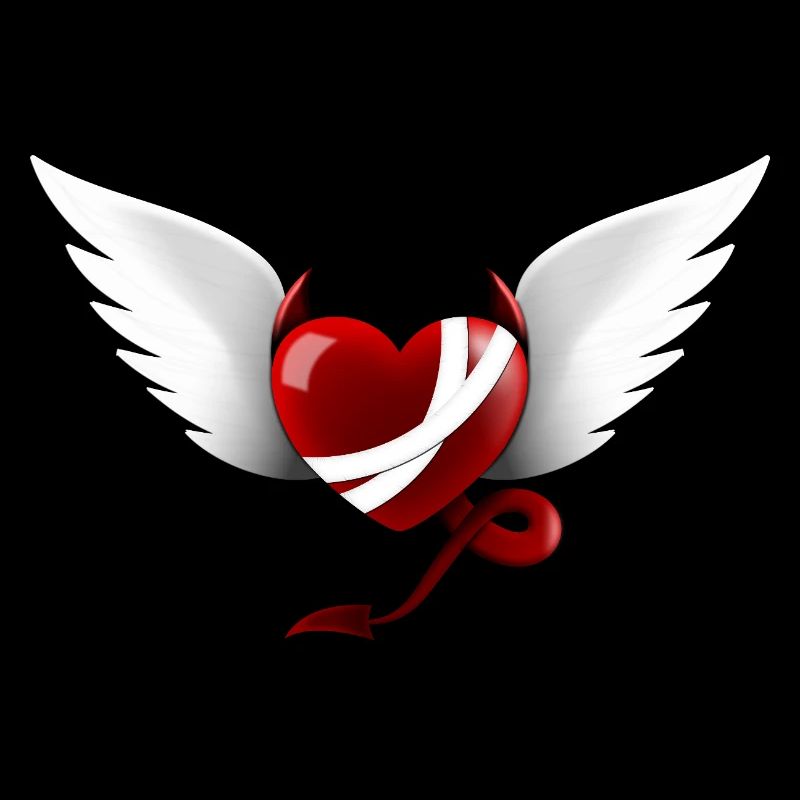 Herz Teufel Engel Design Geschenk