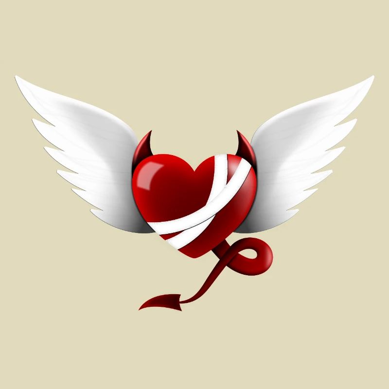 Heart Devil Angel Design Gift
