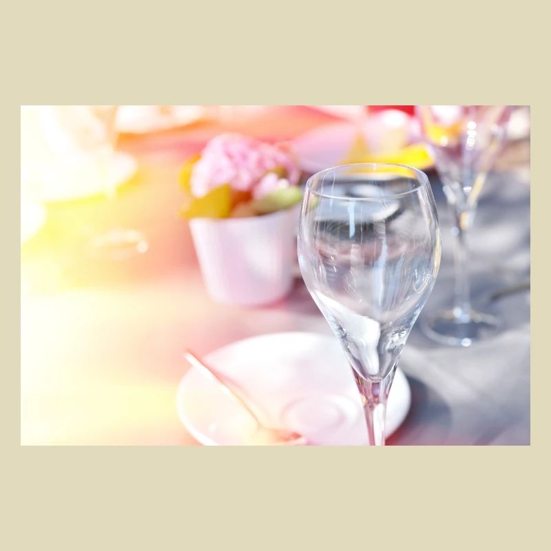 Sunlit Glassware on wedding table