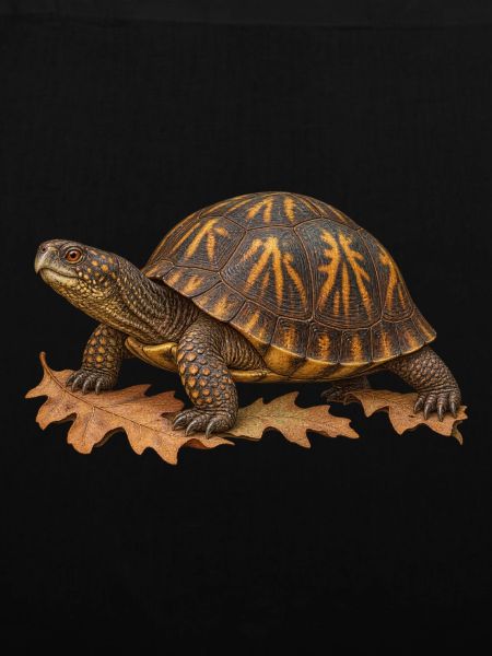 Östliche Boxschildkröte im Eichenlaubstreu