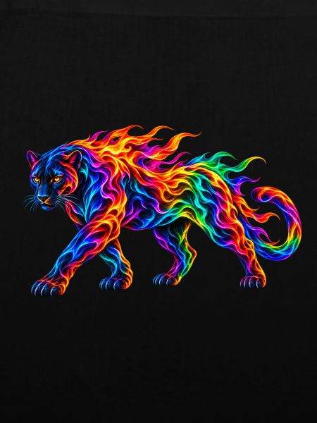 Regenbogen-Brennende Panther