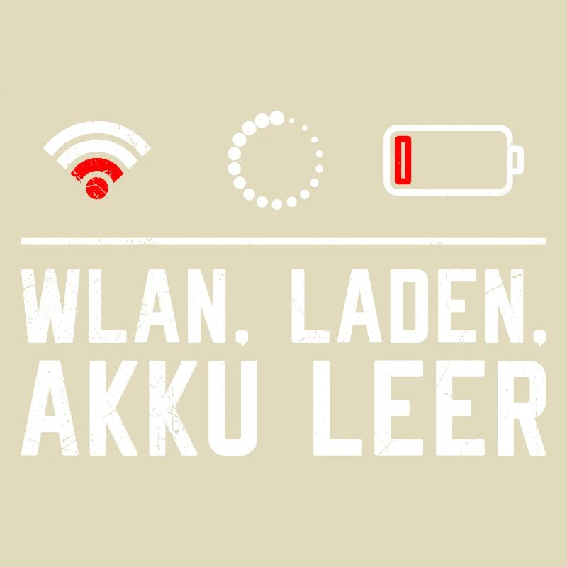 Coder WLAN. LADEN. AKKU LEER LUSTIG