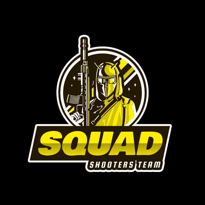 gaming logo with a shooter character