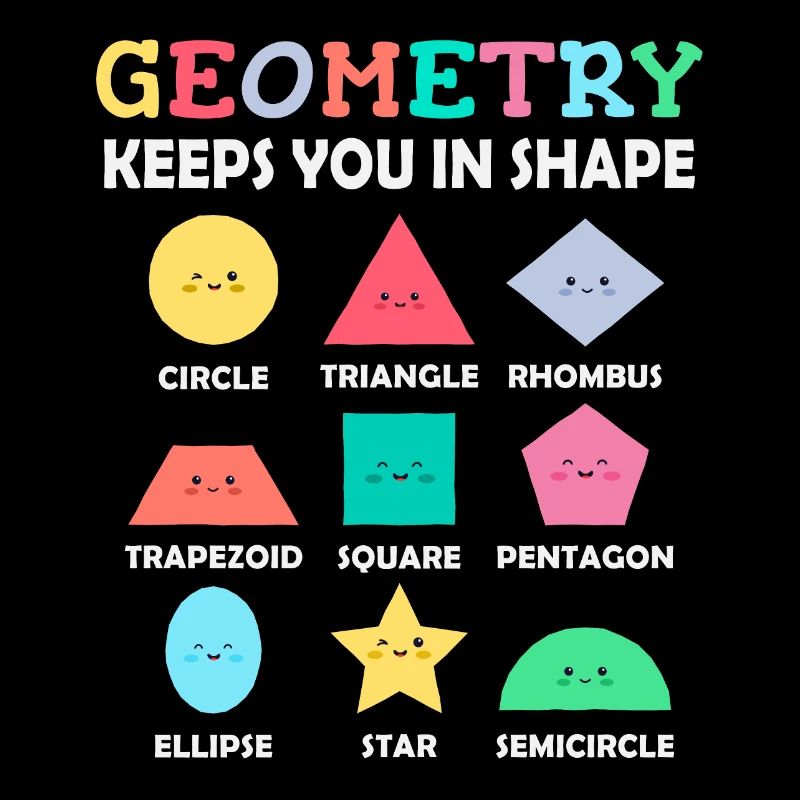 Geometry Shapes with Positive Slogans