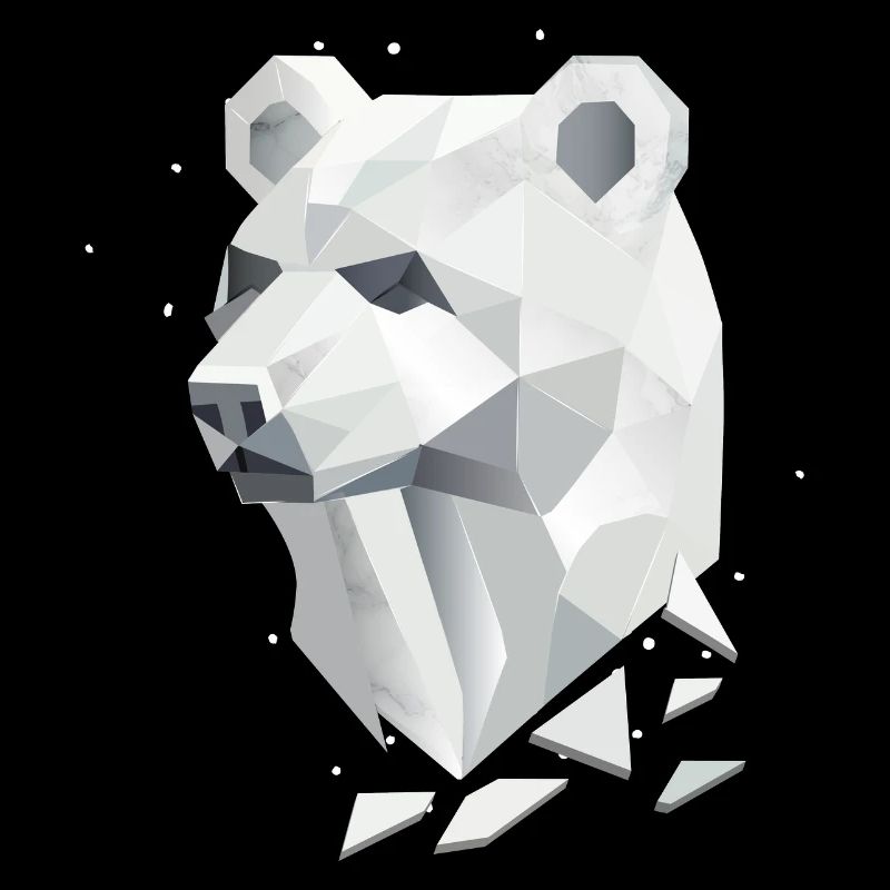 Tête d’ours géométrique – Force et tranquillité