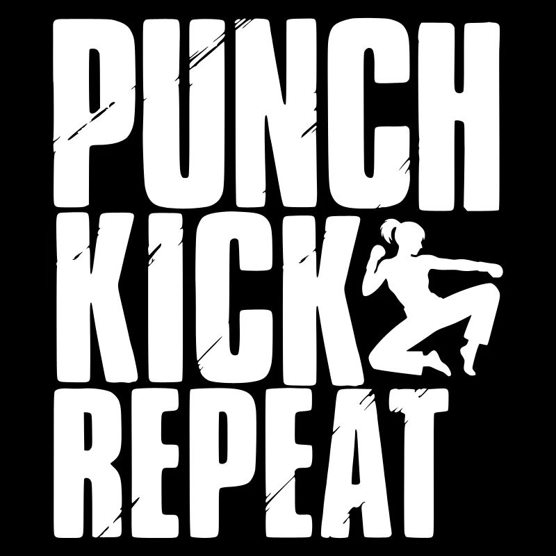 Punch Kick Repeat: Kickboxer in the jump