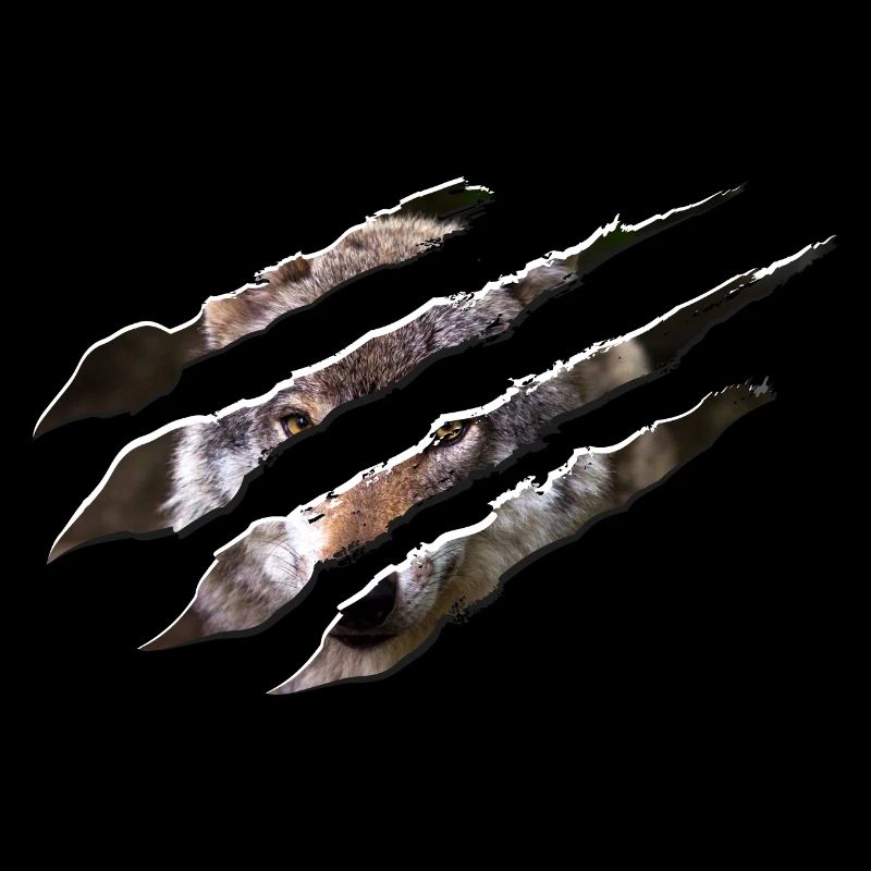 Wolf scratch marks claws wild