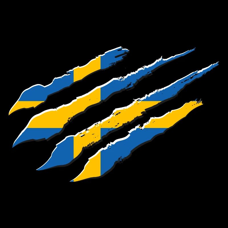Suède Drapeau Rayures Griffe Scandinavie Drapeau