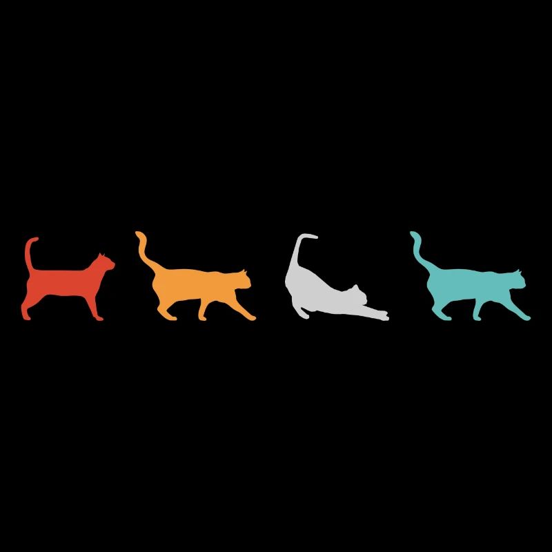 Katze Retro Katzen Silhouette