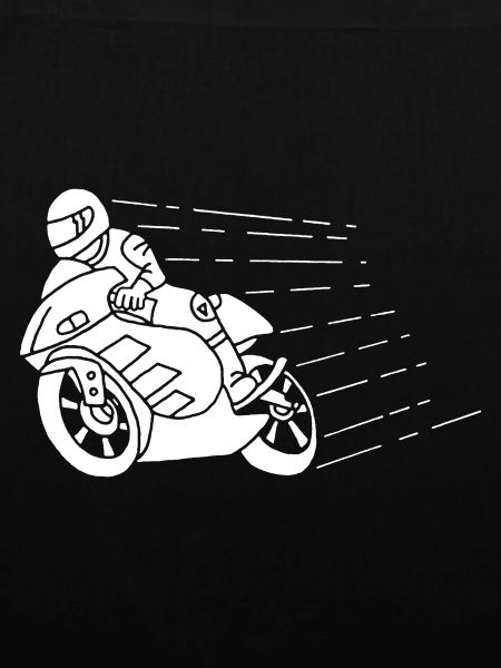 Weißer Biker und Geschwindigkeit