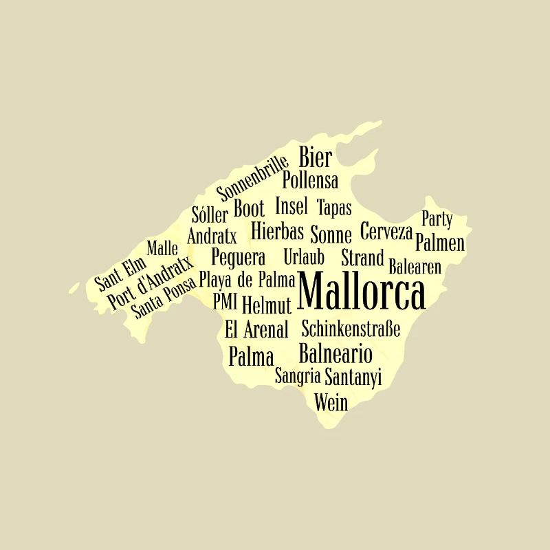 Majorque Nuage de Mots Île Vacances Soleil