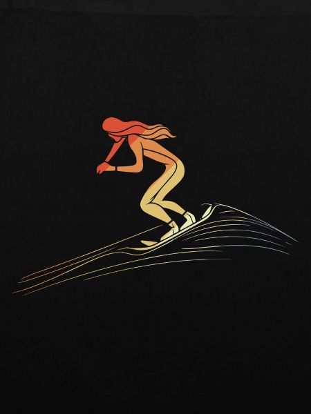 Retro Snowboard Mädchen