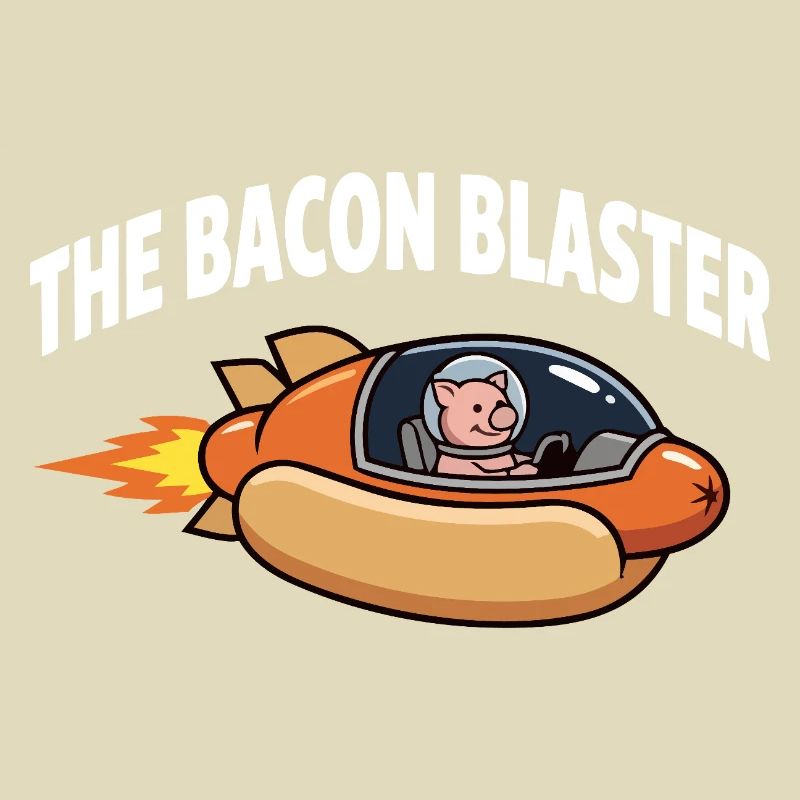 Bacon Blaster Funny Space Pig Rocket Design
