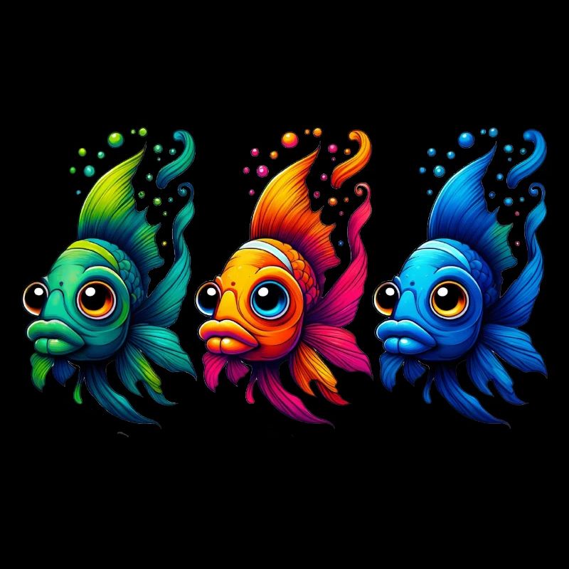 GoldFish - Three Colorful Fish