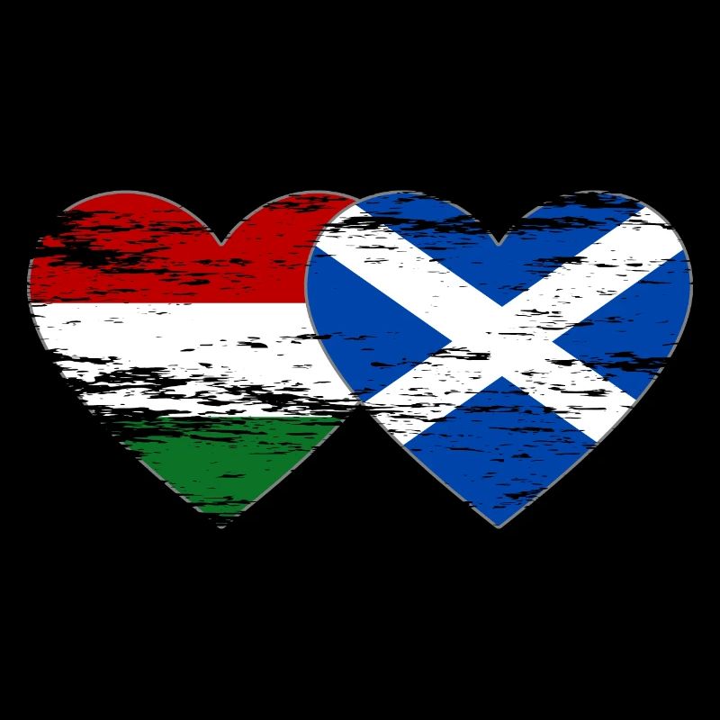 Hongrie Ecosse Drapeau Coeur Utilisé