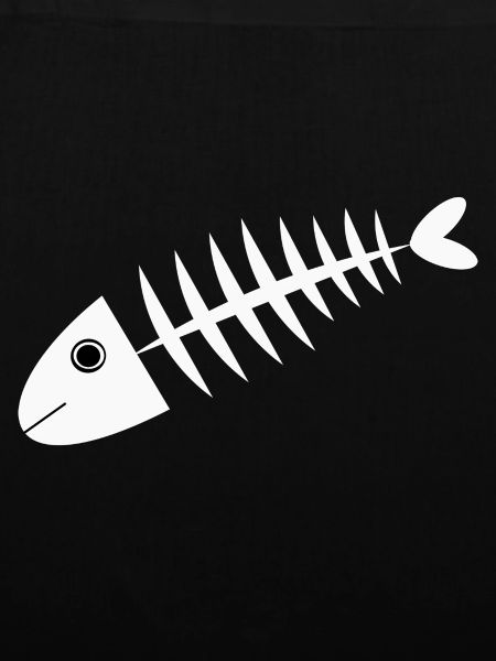 Fisch weiß Fischgräte Geschenk Angler