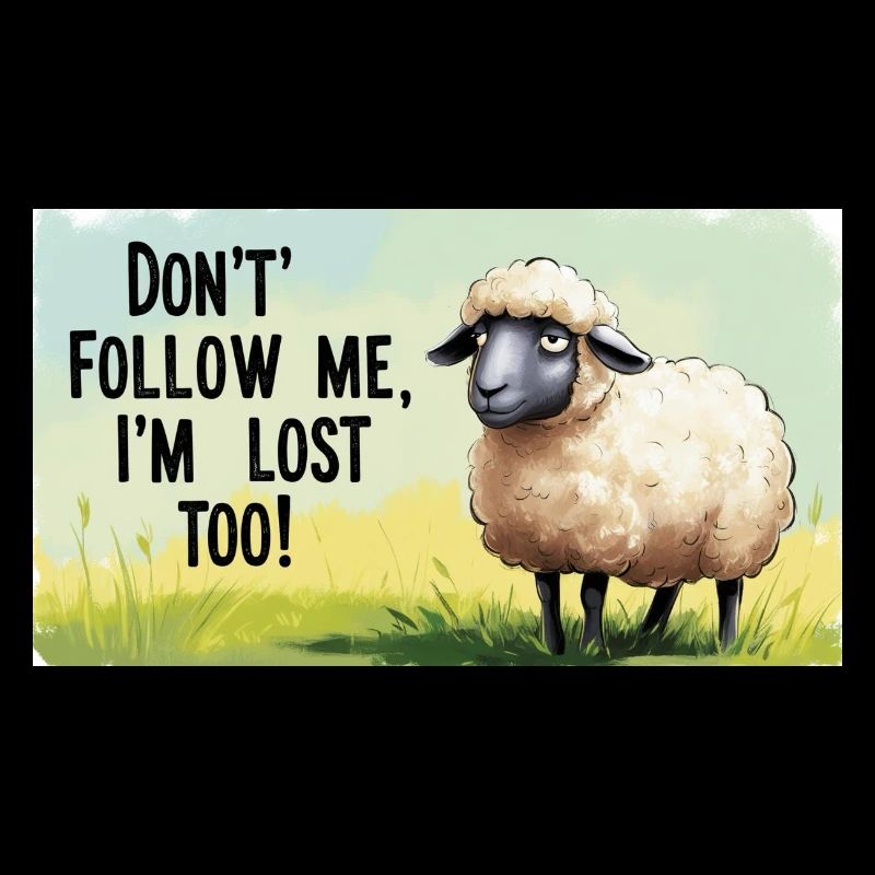 Moutons « Ne me suis pas – moi aussi je suis perdu ! »