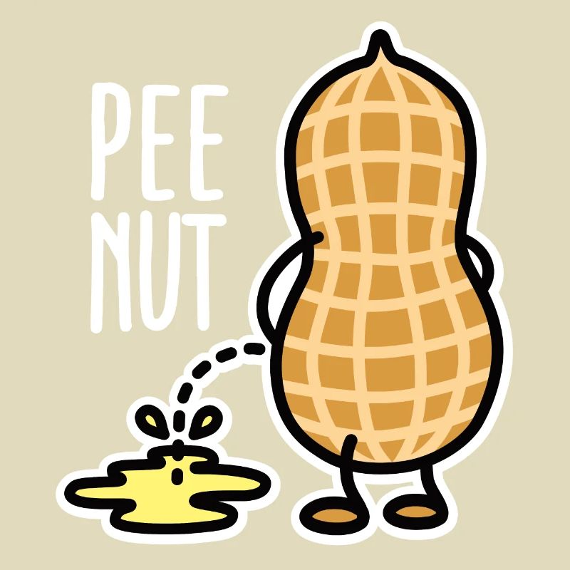 Funny PEE-NUT Nut Peanut Peeing Pun
