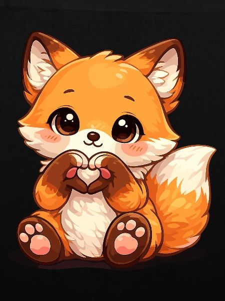 Kawaii Fuchs Herzzeichen