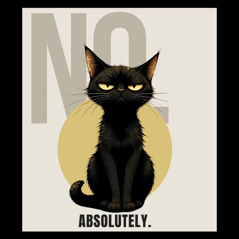 NO. – Sarcastic Black Cat Design