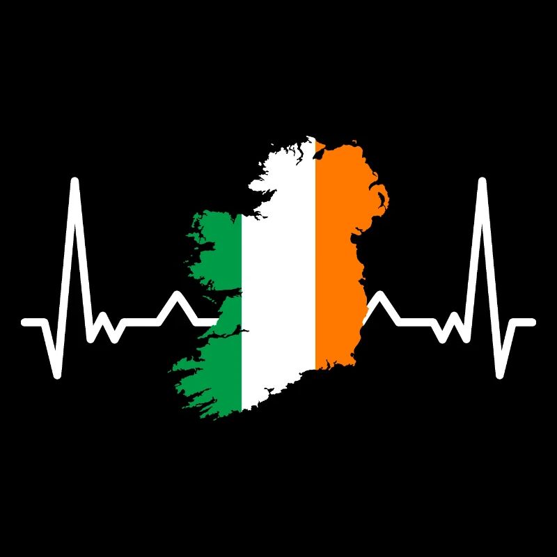 Drapeau de l’Irlande Heartbeat Drapeau irlandais Dublin Pulse