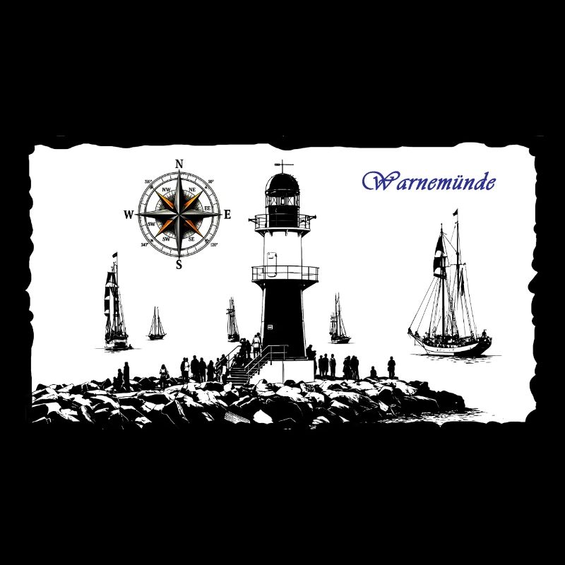 Warnemünde Leuchtturm Kompass Edition