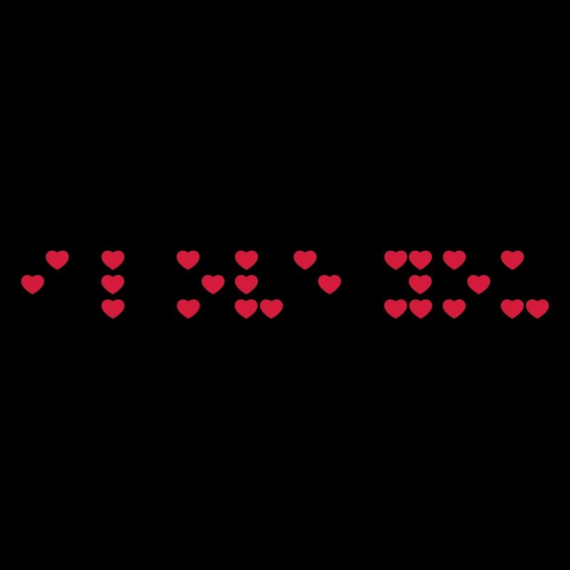 Je t’aime en code braille, script braille.