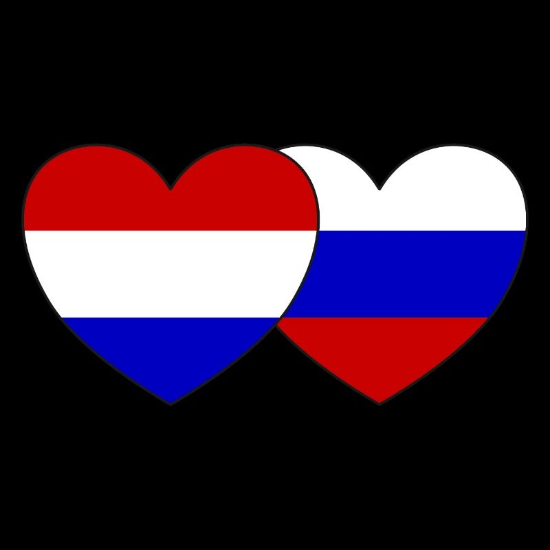 Cœur de drapeau de la Hollande Russie