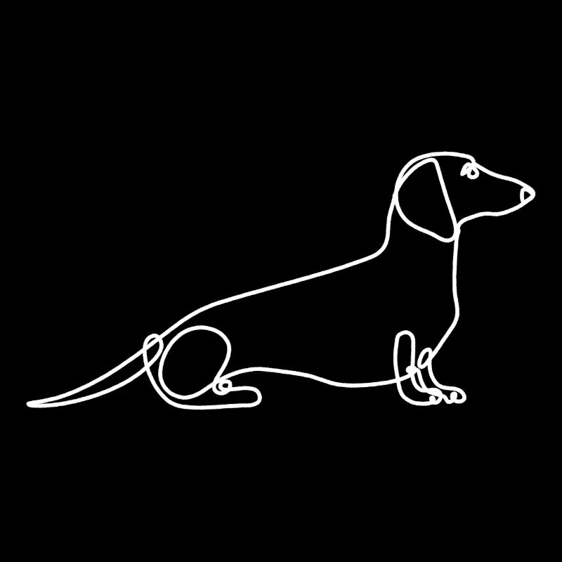 Dessin au trait élégant de teckel