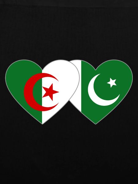 Algeria Pakistan Flag Heart