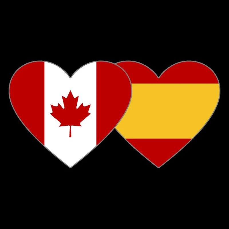 Canada Espagne Drapeau Coeur