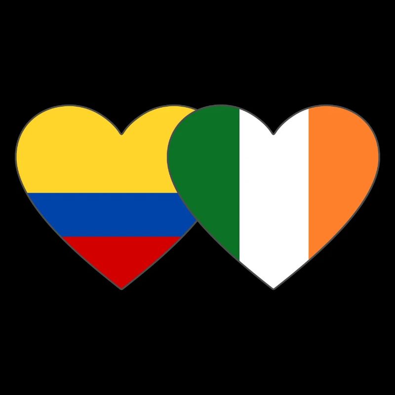 Colombie Irlande Drapeau Coeur