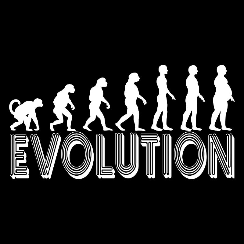 Evolution of man - For men with belly in white