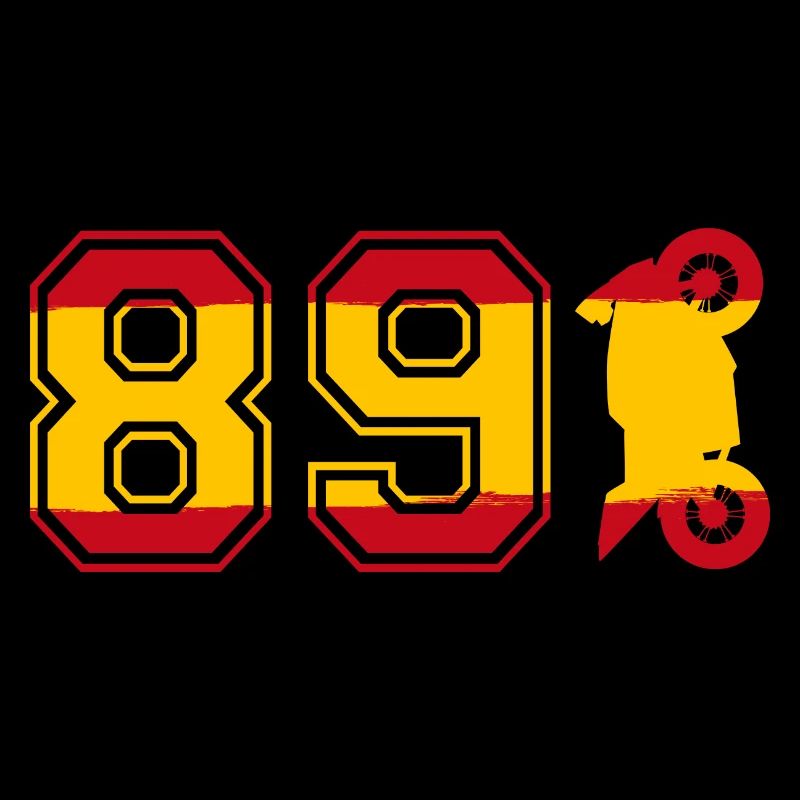89 Nummer Motorradfahrer Spanien Motorrad