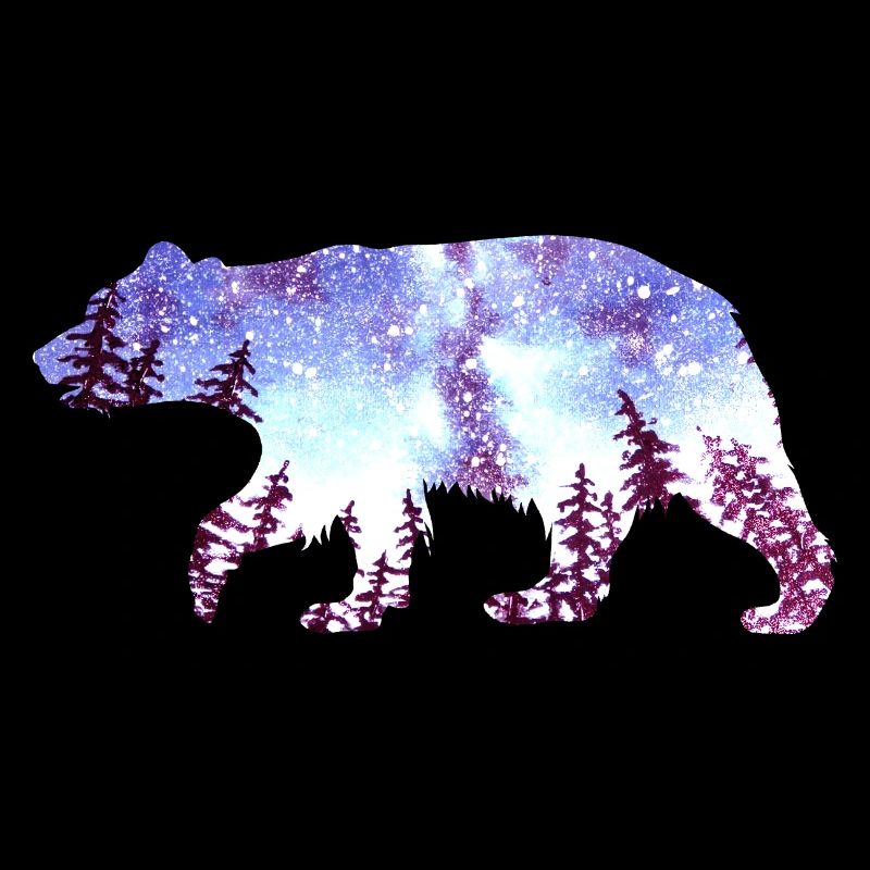 Bear Night Sky Forest